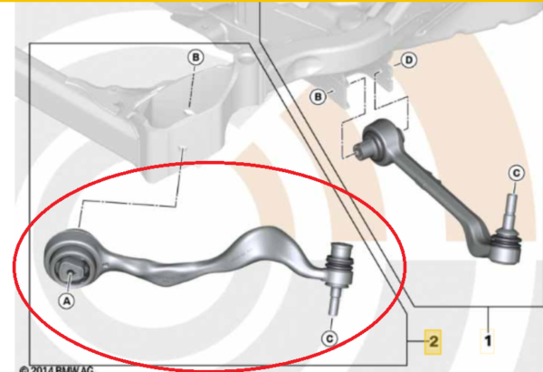 Bras de suspension haut AVD bmw serie 1 3 X1 Z4 – Image 2