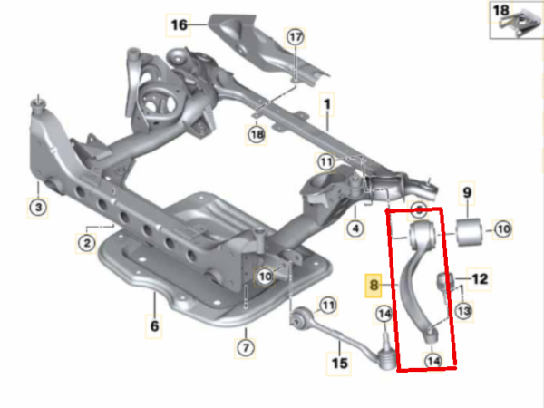 Bras de suspension AVD inf bmw 3 E90 E91 E92, X1 E84 – Image 2