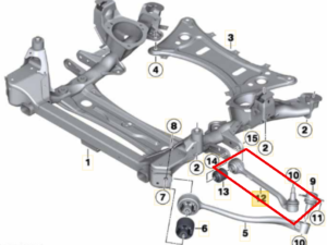 Bras de suspension AVD bas X3 F25 X4 F26