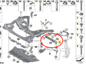 Bras de suspension AVD supérieur bmw G30 G31