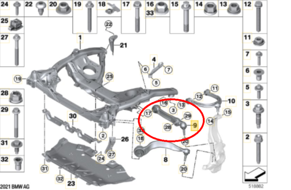 Bras de suspension AVD supérieur bmw G30 G31 – Image 2