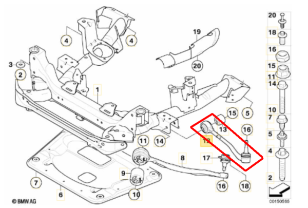 Bras de suspension AVG haut bmw X3 E83 1.8 2.0 3.0 – Image 2